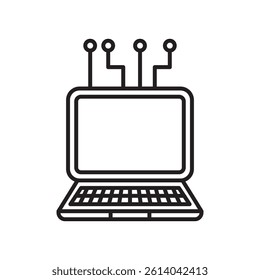 Ddos icon line art vector