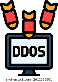 Ddos Icon Lineal Color Vector Illustration