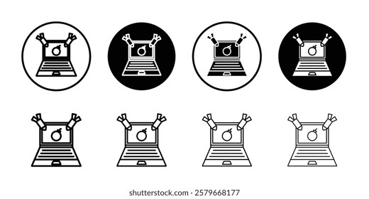 Ddos icon Outline thin set pack series
