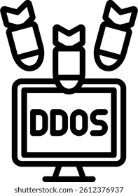 Ddos Icon Outline Vector Illustration
