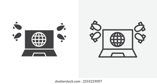 DDOS icon. outlined vector style.