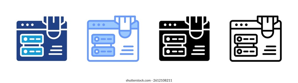 Ddos icon set multiple style collection