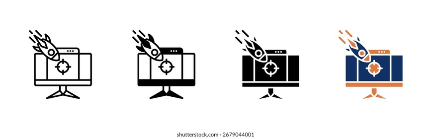 Coleção de vários estilos de folha de ícones DDOS
