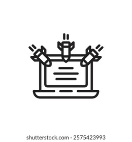 Ddos icon Simple thin outline