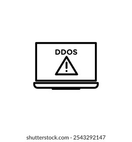 Coleção de símbolos de ícones DDOS em fundo branco.