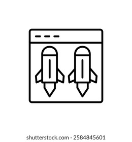 Ddos icon Thin line art isolated