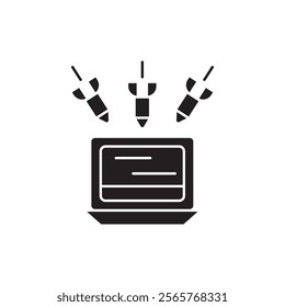 Ddos icon Vector flat thin line illustration