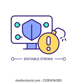 DDoS mitigation RGB color icon. Service availability, cyber attack. Network traffic, online threat. Web infrastructure. Isolated vector illustration. Simple filled line drawing. Editable stroke