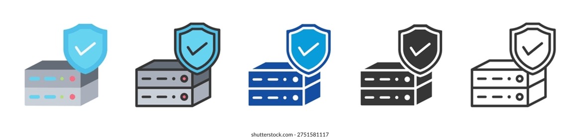 ddos protection icon set multi style various collection