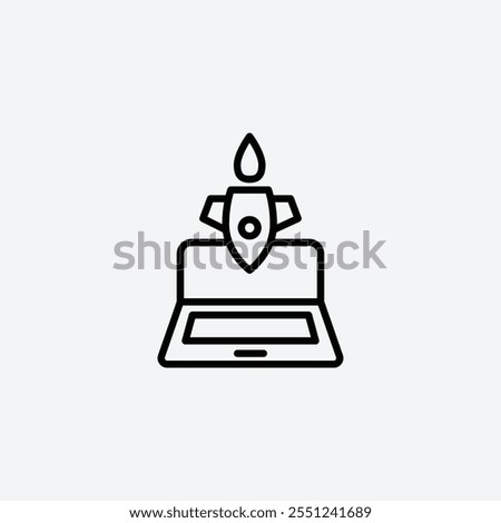 DDOS thin liner icon isolated.