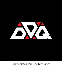 DDQ triangle letter logo design with triangle shape. DDQ triangle logo design monogram. DDQ triangle vector logo template with red color. DDQ triangular logo Simple, Elegant, and Luxurious design.