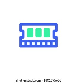 Icono de línea de arista DDR. signo de estilo lineal para concepto móvil y diseño web. RAM del equipo, icono del vector de contorno de la tarjeta de memoria. Símbolo, ilustración del logotipo. Gráficos vectoriales