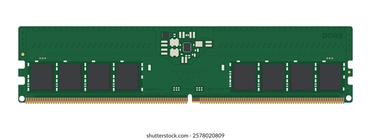 DDR5 Random access memory. RAM memory art illustration isolated on white background