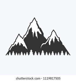 Hand Drawn Inspirational Label Mountains Pine Stock Vector (Royalty ...