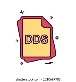 DDS file type icon design vector