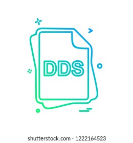 DDS file type icon design vector