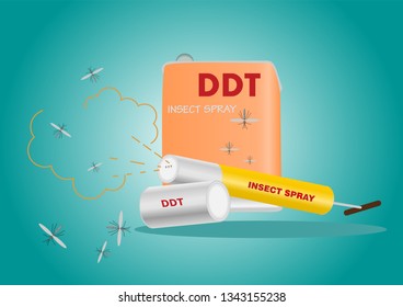 DDT bottle insect spray vector illustration.