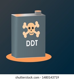 DDT bottle insect spray vector illustration.