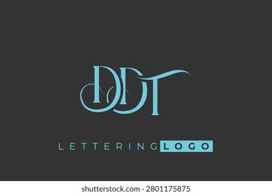 DDT Elegant Monogram Logo Design With Decorative Lettering. Elegant Monogram Logo Design with Decorative Elements and Typography