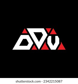 DDV triangle letter logo design with triangle shape. DDV triangle logo design monogram. DDV triangle vector logo template with red color. DDV triangular logo Simple, Elegant, and Luxurious design.
