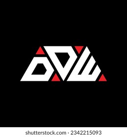 DDW triangle letter logo design with triangle shape. DDW triangle logo design monogram. DDW triangle vector logo template with red color. DDW triangular logo Simple, Elegant, and Luxurious design.