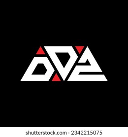 DDZ triangle letter logo design with triangle shape. DDZ triangle logo design monogram. DDZ triangle vector logo template with red color. DDZ triangular logo Simple, Elegant, and Luxurious design.