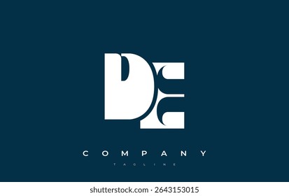 DE Abstract Geometric Logo Design. Modern and elegant logo design with simplistic typography elements, showcasing branding excellence.