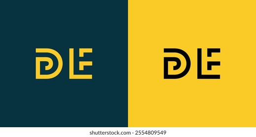 DE abstract minimalist letters Logo Monogram. It is a minimalist logo, this logo is made by combining two letters