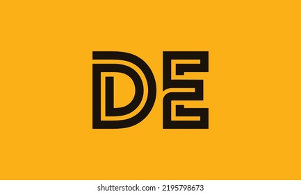 DE alphabet minimal vector icon design template