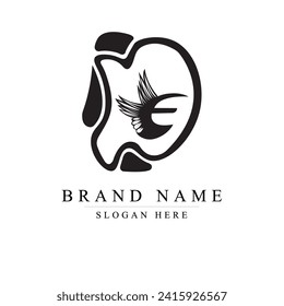 DE art bird dove flying logo, DE Wings design element, initial Letter DE logo Icon, Initial de Logo Template	
