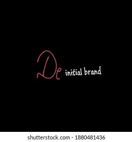 DE beauty monogram and elegant logo design