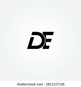 DE bold modern monogram logo design vector 