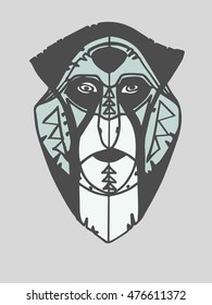 De brazza`s monkey hand drawing