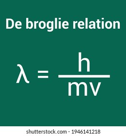 the de broglie relation equation 