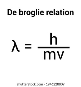 the de broglie relation equation 