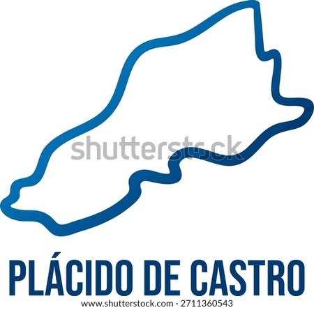 Plácido de Castro municipality in Rio Branco simplified smooth map