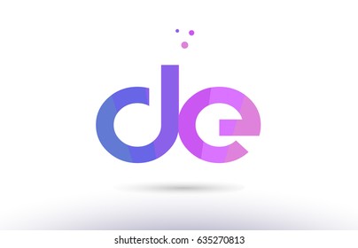 de d e alphabet letter purple pink magenta blue colorful creative colors text dots creative company logo vector icon design template