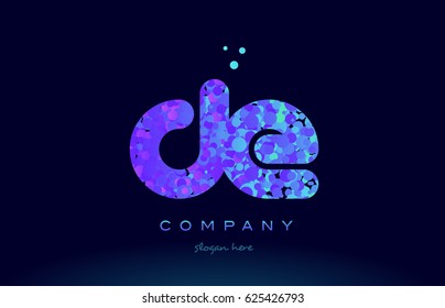 de d e alphabet pink blue bubble circle dots creative letter company logo vector icon design template