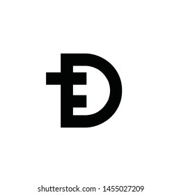 DE, D E, G, F, T initial letter logo design template vector