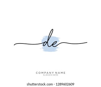 DE D E Initial handwriting logo template