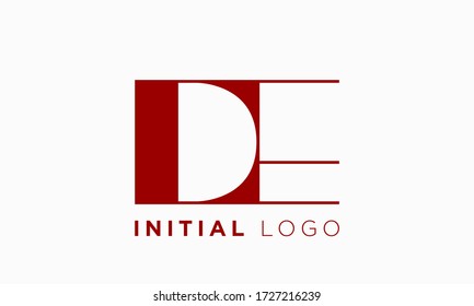 DE or D E letter alphabet logo design in vector format.
