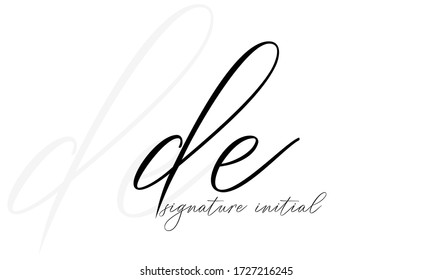 DE or D E letter alphabet logo design in vector format.
