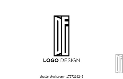 DE or D E letter alphabet logo design in vector format.
