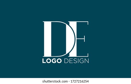 DE or D E letter alphabet logo design in vector format.
