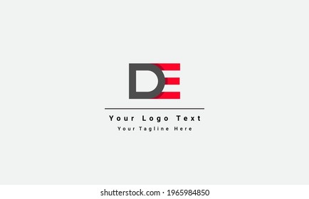 DE or D E letter alphabet logo design in vector format.
