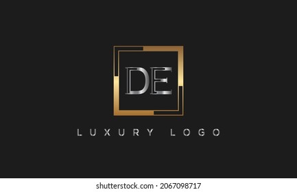 DE or D E letter alphabet logo design in vector format.