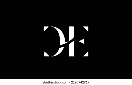 DE or D E letter alphabet logo design in vector format.