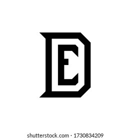 DE D E Logo design line art vector illustration