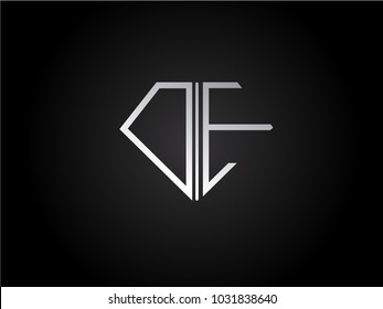 DE diamond shape silver color design