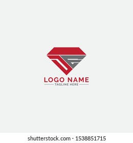 DE dimond shape logo design vector